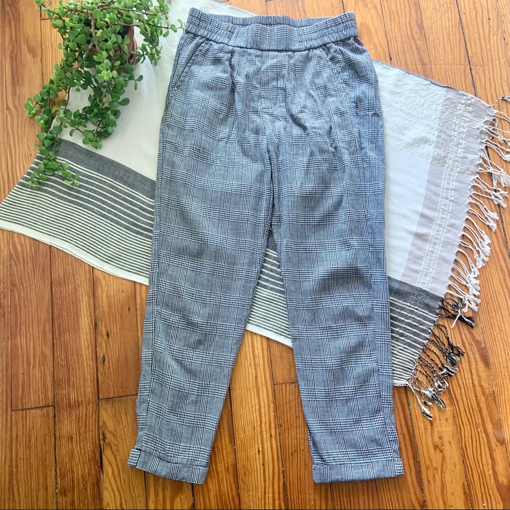 Shinestar Pleated Plaid Trousers